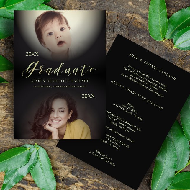 2 Graduação De Fotos E Convite Moderno (Criador carregado)