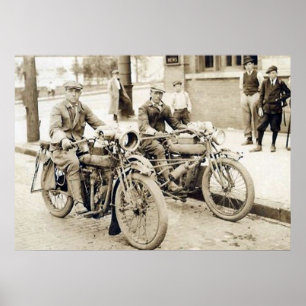 2 homens no poster enorme das motocicletas