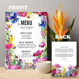 💓 2 menu de casamento Meadow Bloom