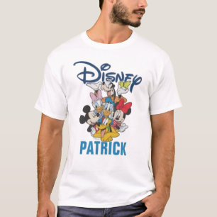 2 Mickey & Amigos Lados - Camisa T de Férias Famil