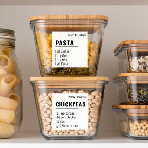 2 por 2 Etiqueta de Pantry Moderna Mínima Multilin