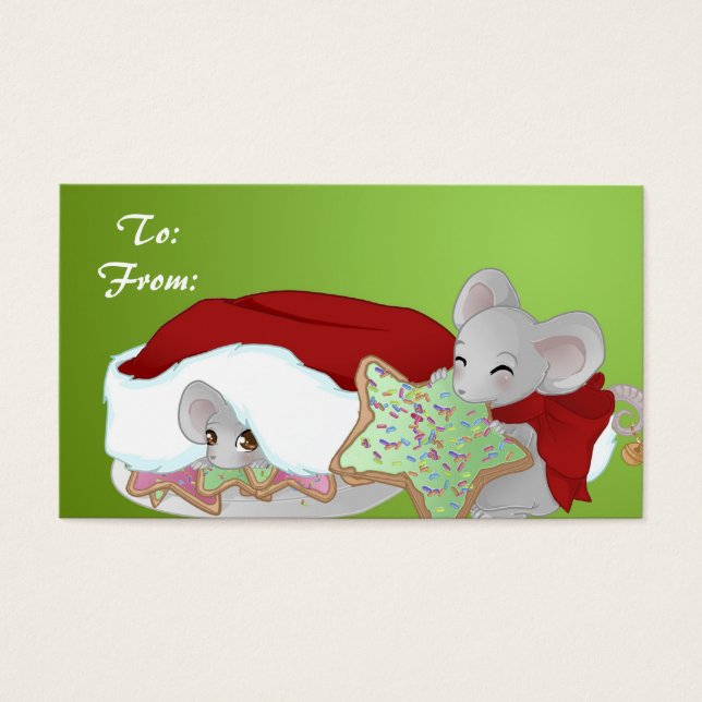 2 ratinhos de Natal Etiqueta Gift (Frente)