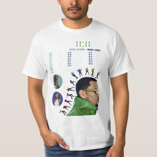 2 Sided Chris 1111 Tour 2024 T-shirt Brown 2024 (Frente)