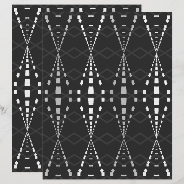 2-Sided Ley Lines B&W Scrapbook Page (Frente/Verso)