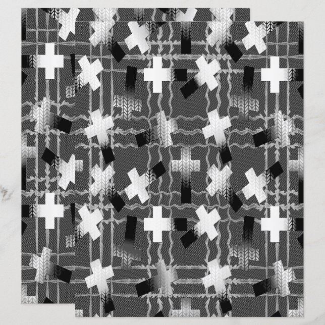 2-Sided Sown in Faith Grayscale Scrapbook Paper (Frente/Verso)