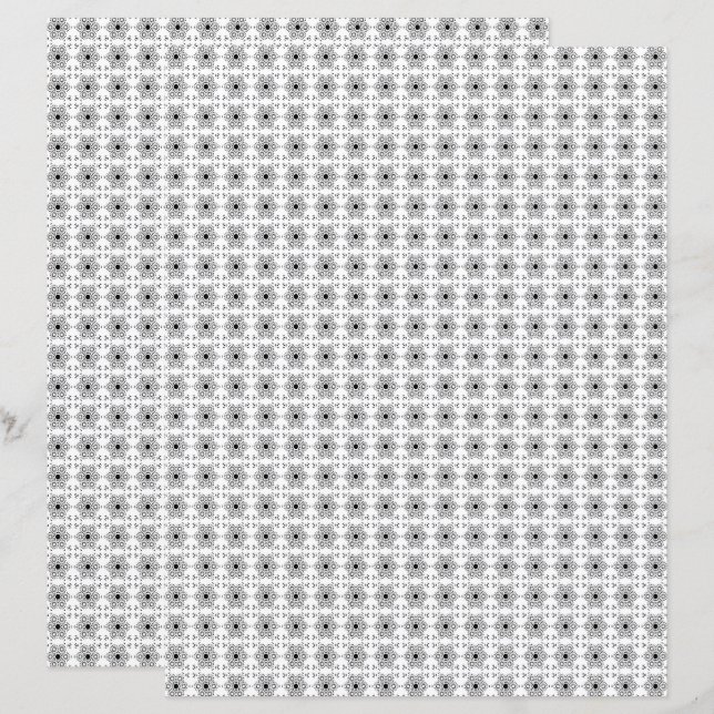 2-Sided W&B Mediterranean Tile Scrapbook Page (Frente/Verso)