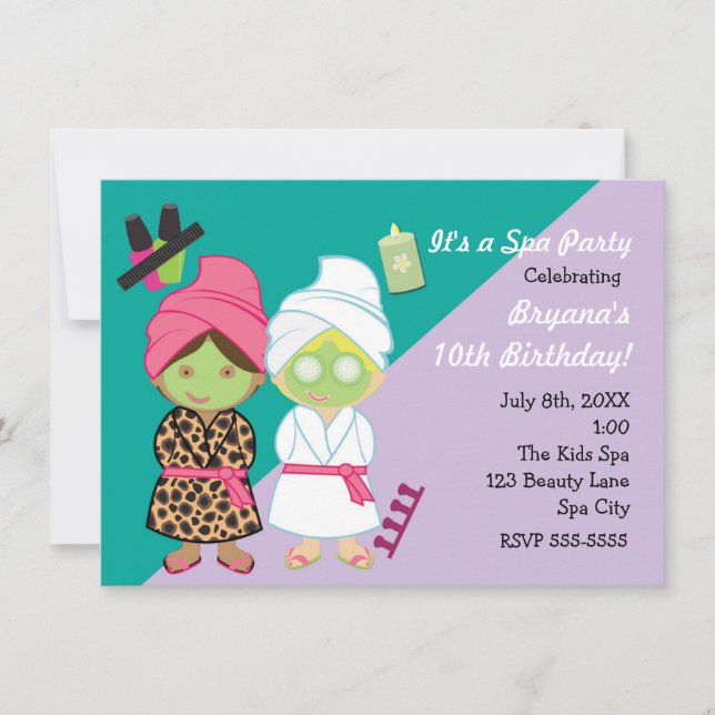 2 Spa Girls Beaueover Convite de festas (Frente)