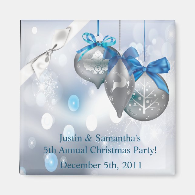 2"x2" Favorece Ornamentos de Íman Neves Flocos de  (Frente)