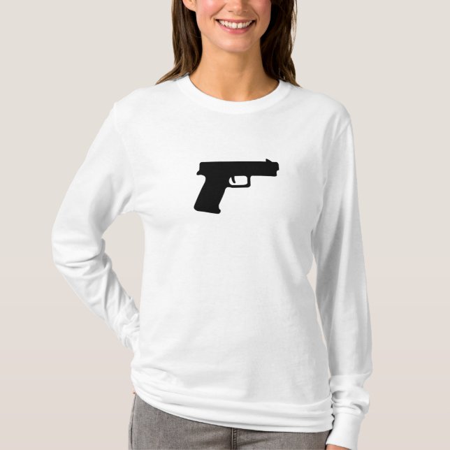 2A Camiseta de folhas compridas feminina (Frente)