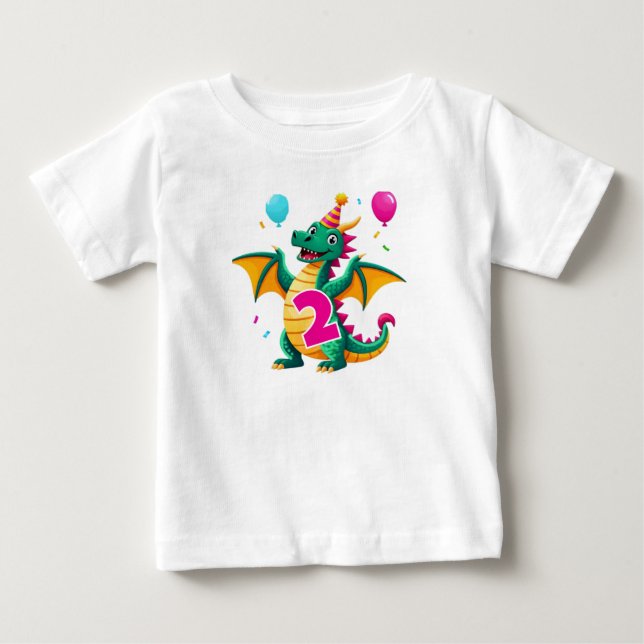 2nd Birthday Dragon T-Shirt (Frente)