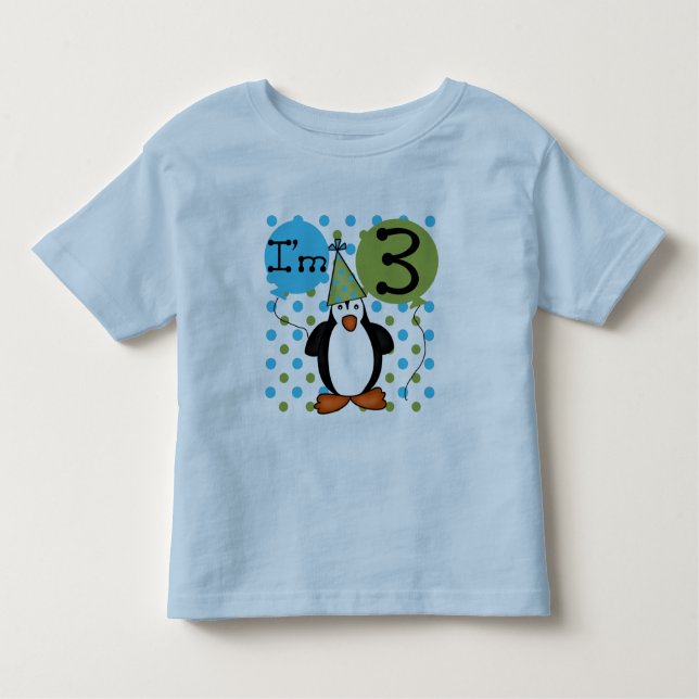 3º Camisetas de aniversário do Pinguim e presentes (Frente)