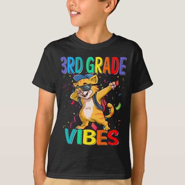 3º Grau Vibes Gato De Volta À Camisa Da Escola (Frente)