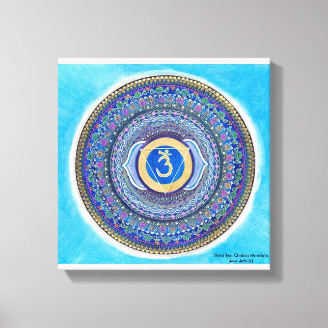 3º Olho Chakra Mandala Canvas Art (Frente)