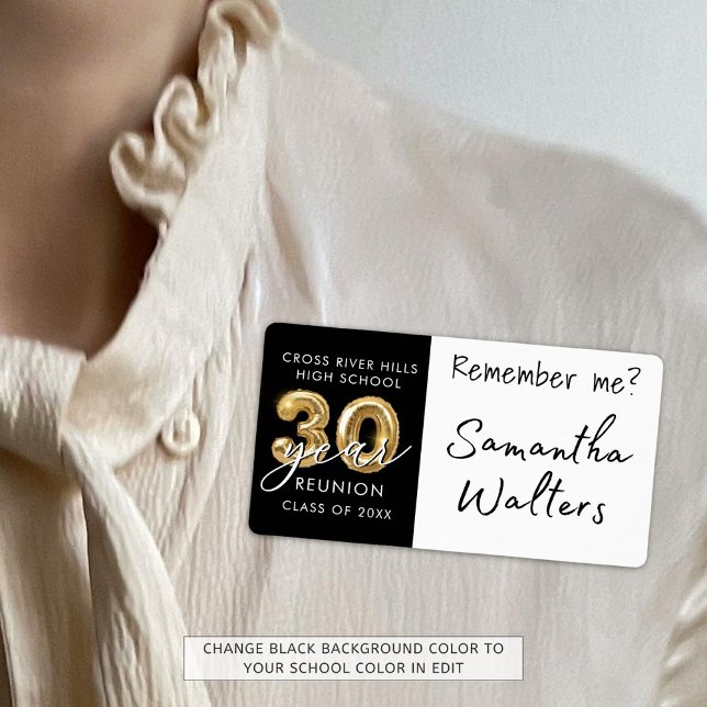 30 anos de Nome de etiqueta de Reunião, lembre-se  (Criador carregado)