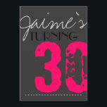 30 Convite de aniversário Neon e cinza<br><div class="desc">Rosa Neon,  Verde,  Púrpura,  Amarela,  Aqua e Cinza serão as cores a escolher ao decorar este aniversário de 30 anos divertido.  Aproveite as cores favoritas de todos e o estilo de chamar atenção.  Feliz aniversário de 30 anos.</div>