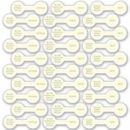 30 Etiquetas de Preço de Barão Branca Antigas