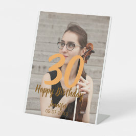 30th birthday add name date year white photo