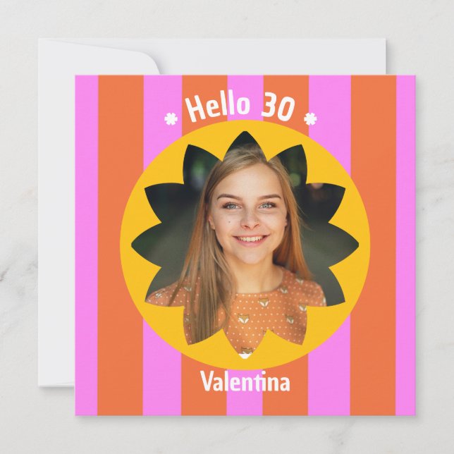 30th birthday colorful photo pink yellow trendy (Frente)
