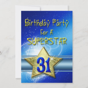 31º Convite de aniversário para um Superstar.