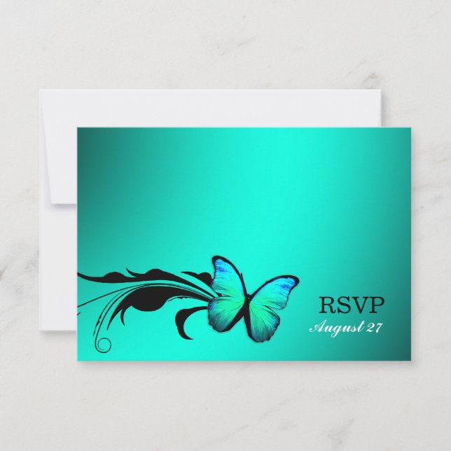 311 Borboleta Lustrous Turquoise Blue RSVP (Frente)
