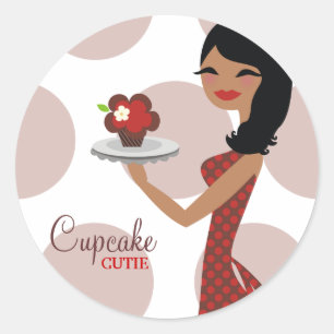 311-Candie a etiqueta vermelho marrom de Cutie do