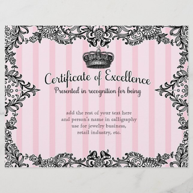 311 Certificado de Crowning no Estilo de Boutique  (Frente)