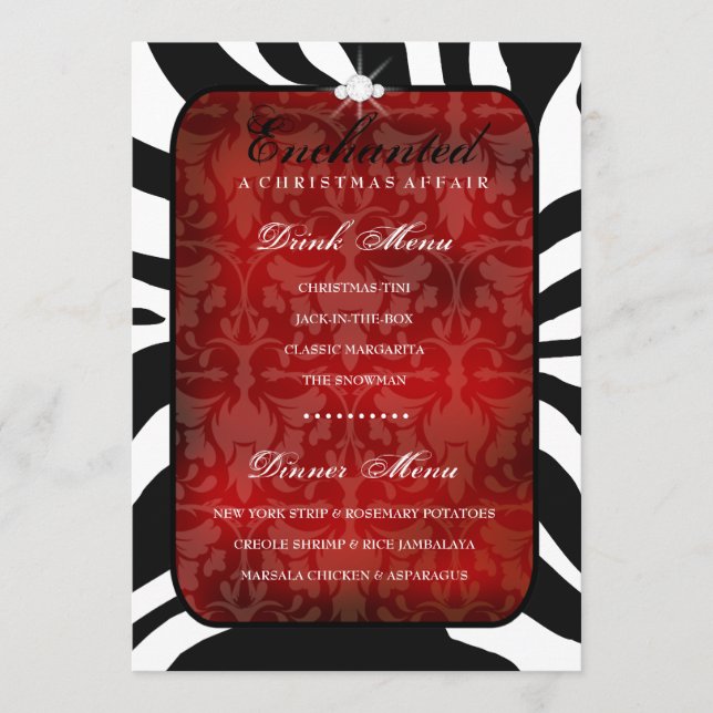 311 Enchanted o menu vermelho do comensal/bebida (Frente)