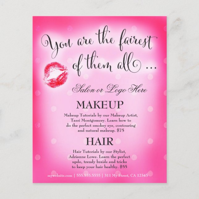 311 Folheto de beleza com lábios rosa (Frente)