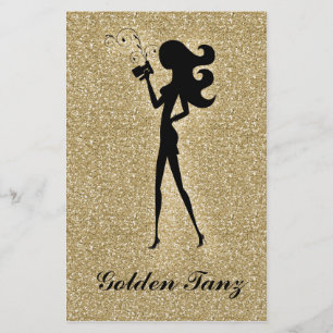 311 Folheto de Spray Tan Gold Faux Sparkle