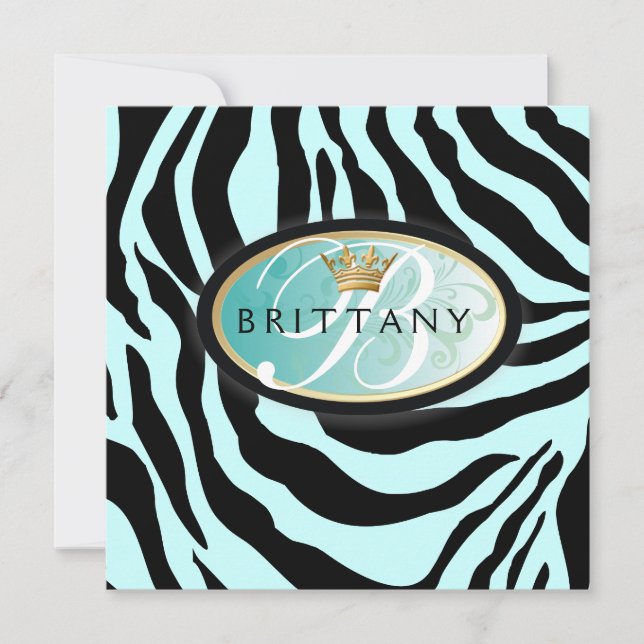 311-Iridescent zebra - convite de turquesa (Frente)