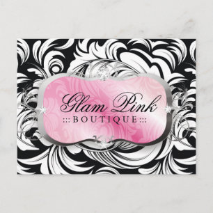 311 Prato Rosa Luxuoso Cartão Postal Prateado