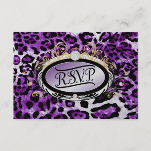 311 RSVP Púrpura Dourada opulenta Metálico Leopard