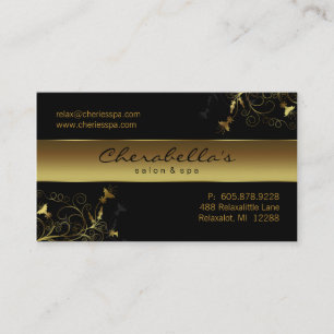 311 termas - cartão de visita Dourado elegante da