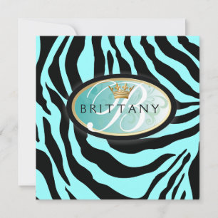 311-Zebra Iridescente - Convite Turquesa