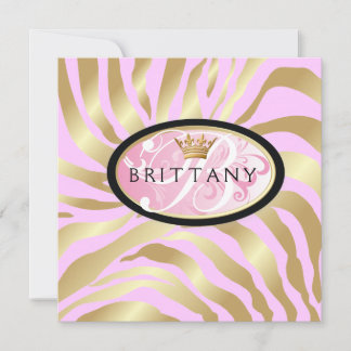 311-Zebra Ouro Iridescente - Convite Rosa