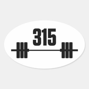 315 libras. Etiqueta do Barbell