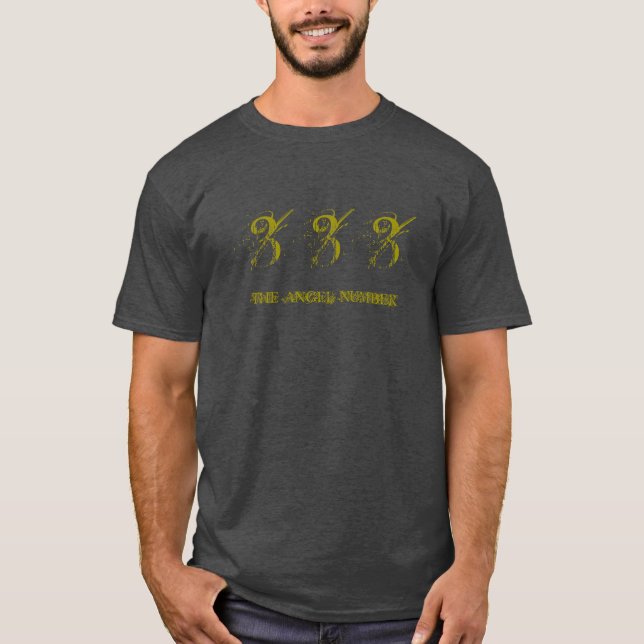 333 - O NÚMERO do ANJO, o t-shirt dos homens, (Frente)