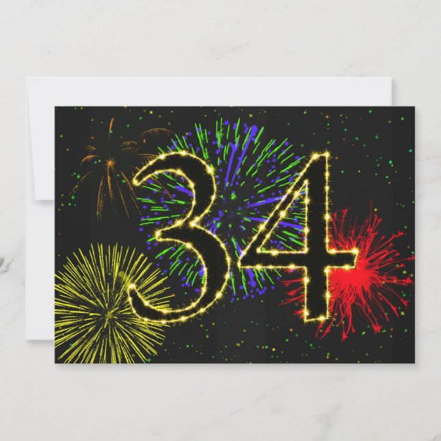 34º convite à festa de aniversário (Frente)