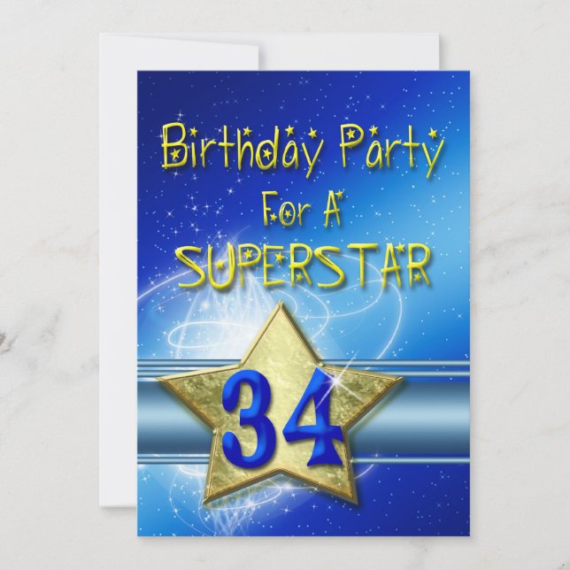 34º Convite de aniversário para uma Superstar. (Frente)