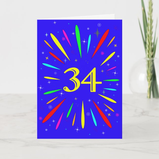 34.º Cartão de Explosão de Aniversário (Frente)