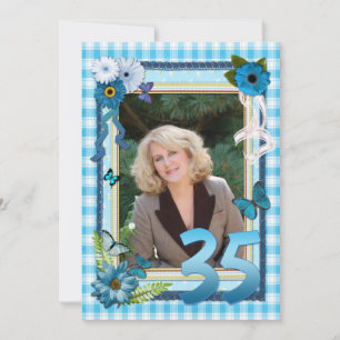 35º convite de aniversário de fotos