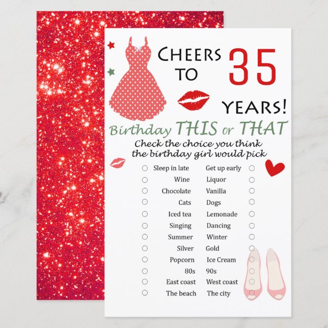 35.º aniversário Este ou Aquele Jogo (Frente/Verso)