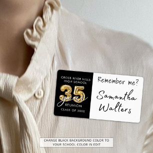 35 anos de Nome de etiqueta de Reunião, lembre-se 