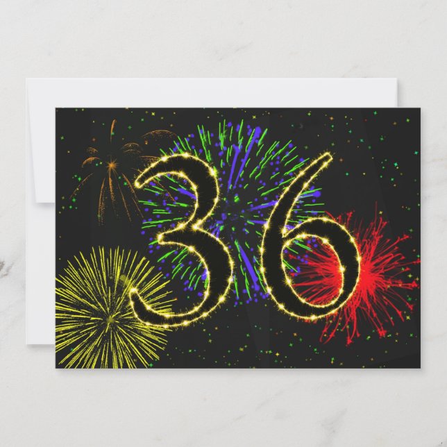 36º convite para festas de aniversário (Frente)