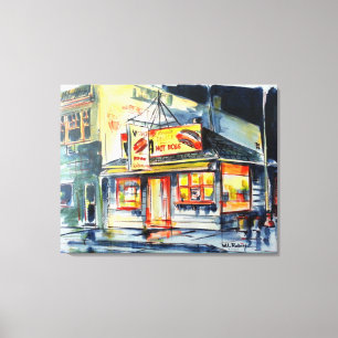 36"x28" na Canvas Red Hot Ranch Watercolor Impress