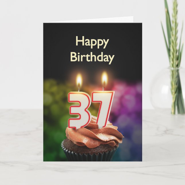 37º Cartão de aniversário com Velas (Frente)