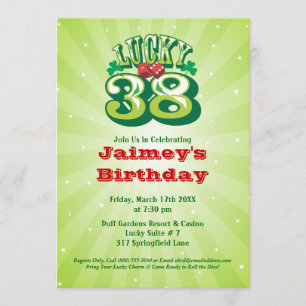 38 afortunados - Convite de aniversário feito sob