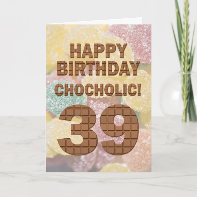 39º Cartão de aniversário Chocolólico (Frente)