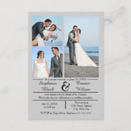 3/4 Fotos Cinzas Verticais - Anúncio de casamento