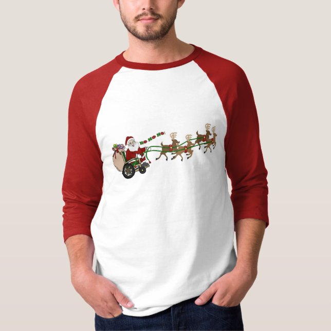 3/4 Sleeve T-Shirt - Wheelchair Santa (Frente)
